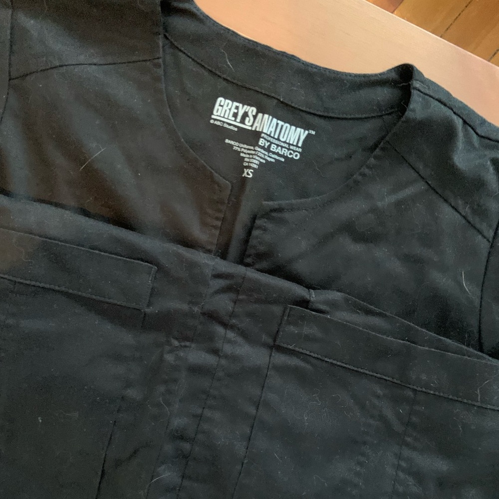 Greys Anatomy Black Scrub Top